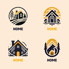Fototapeta premium Creative bundle Home Logo Designs for Real Estate and Architecture.