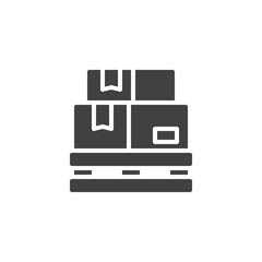 A stack of boxes on a pallet vector icon