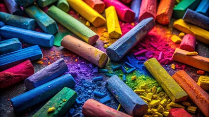 Colorful Chalk Art Pattern on Dark Background