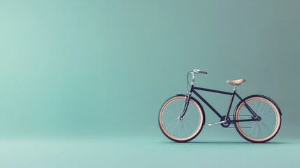Fototapeta premium Vintage Bicycle on a Minimalist Turquoise Background