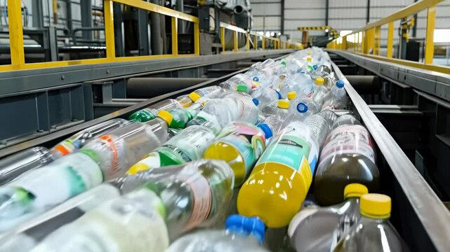 Automatic bottle recycling machine with different plastic bottles