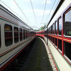 Naklejka premium Beautiful Czech passenger train with carriages
