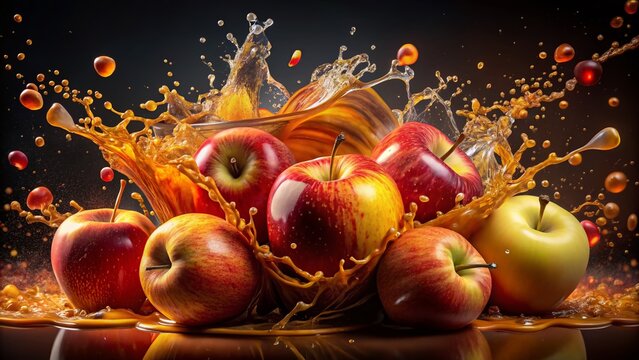 Explosive Apple Burst Slow Motion - Stunning Juice Splash