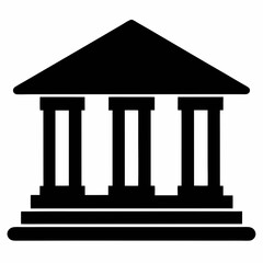 Bank Building Silhouette Vector Design