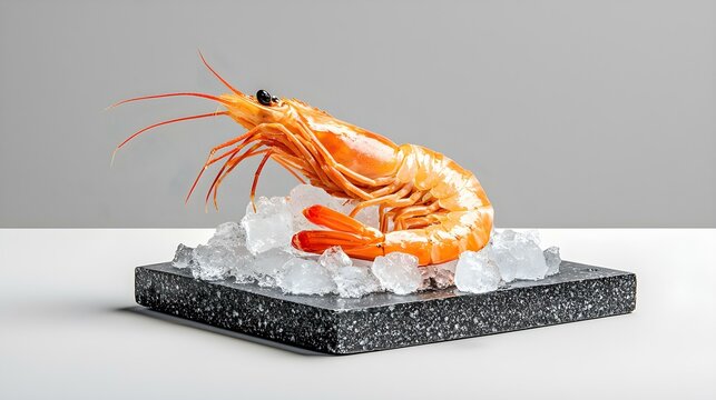 Shrimps on a white background