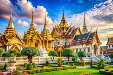 Fototapeta premium Grand Palace Bangkok Architectural Masterpiece - AI Photorealistic Render