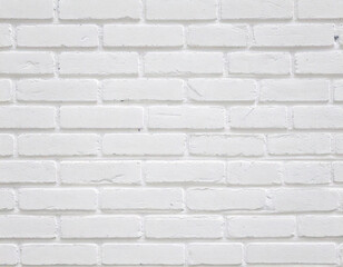 Obraz premium Minimalist Chic Pristine White old Brick Wall texture Backdrop Ideal Showcase for Product cracks