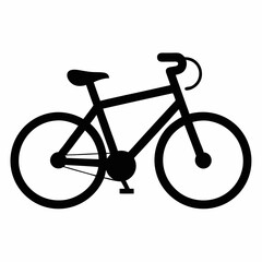 Black Bicycle Silhouette Vector Art Illustration