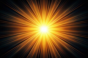 Obraz premium Minimalist Sunburst Design AI Photo - Black Background