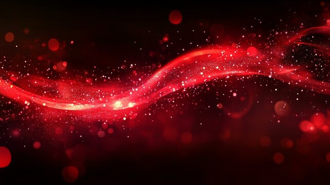 Red glowing light beams scattering in diff