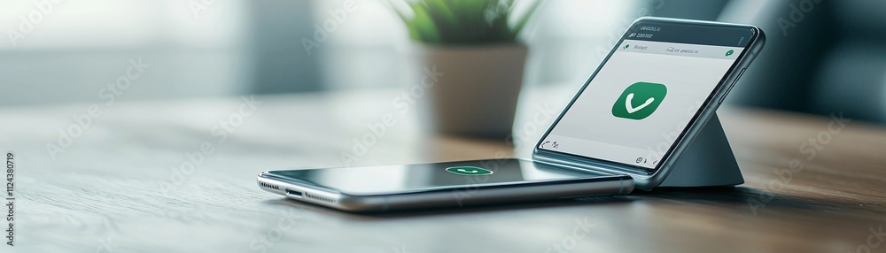 Poster a smartphone displaying an anonymous chat in a messaging app, with the sender's identity hidden, sym