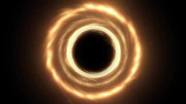 Fast Rotating Abstract Black Hole with Accretion Disk of Gas Dust Plasma Particles Orbiting Rapidly Around Event Horizon with Extreme Gravity in Deep Space 4K