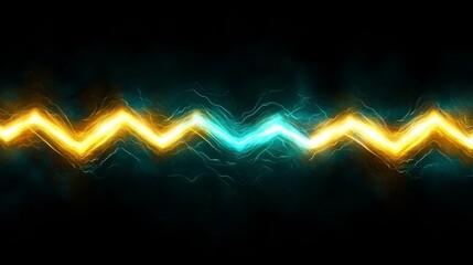 Sharp cyan and yellow light trails in a zi