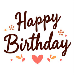 A cheerful birthday greeting card in elegant and playful typography with colorful decorative elements