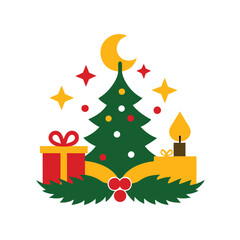 Silent night celebration Christmas eve vector design