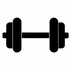 Black Silhouette Dumbbell Vector Illustration