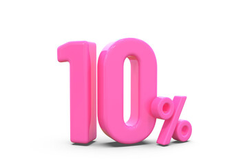 10 Percent offer Discount Pink Number