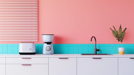 Modern kitchen setup bright space interior design home eye-level view minimalist aesthetic for daily living