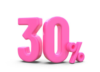 30 Percent offer Discount Pink Number