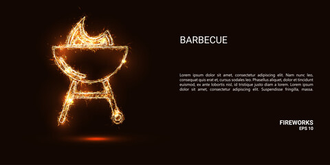 Barbecue. A barbecue consists of sparks and fire. Festive bright fireworks. Decorative element for celebrations and holidays. Vector illustration.