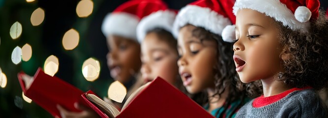 Children singing christmas carols