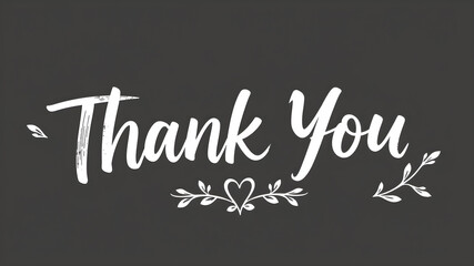 Obraz premium Thank You Handwritten Greeting Card. Typographic vector background. Handmade calligraphy. Generative AI