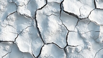 Cracked white surface resembling dry soil or plaster.