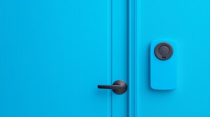 Smart lock installation action modern home product showcase indoor close-up home security solutions