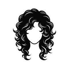 Half up half down curls hair silhouette