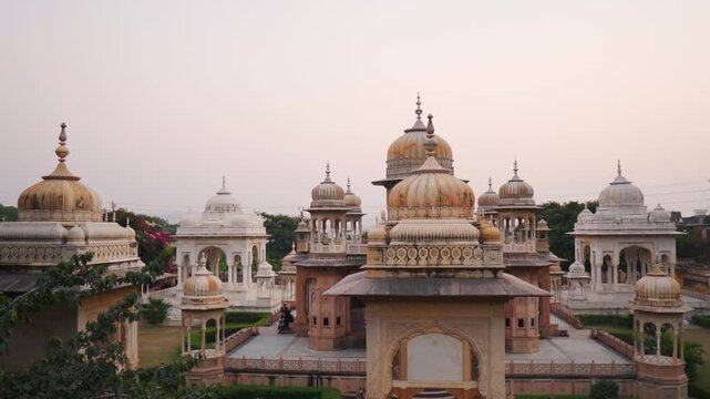 Gaitore Ki Chhatriyan in Jaipur, Rajasthan, India. Beautiful architecture of historical landmark. Travel and holidays concept.