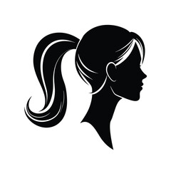 Layered shag cut hair silhouette