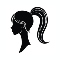 Layered shag cut hair style silhouette