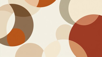 Abstract Geometric Design with Soft Circles in Earthy Tones