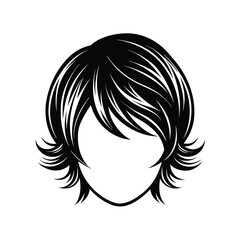 Side swept bangs hair style silhouette