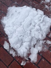 A winter road covered with snow, covered with frost, white snow