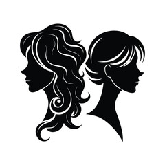 Women hair style silhouette vector