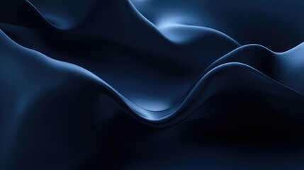 Obraz premium Abstract Dark Blue Satin Fabric Waves Background Texture