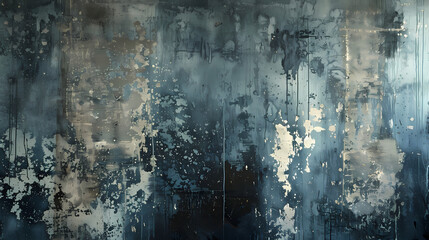 Abstract Urban Texture: A close-up shot of a weathered, textured wall in shades of gray and blue, offering a captivating backdrop for graphic designs, website banners, or editorial projects.