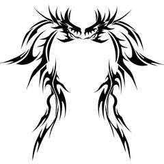 tribal dragon tattoo design illustration