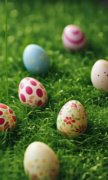 sky egg fresh row blue grass paint easter green spring