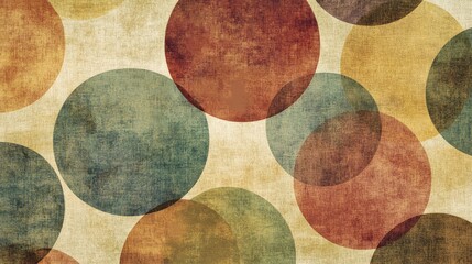 Colorful Abstract Circles on Vintage Textured Background Design