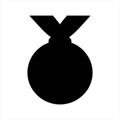 Gold medal silhouette vector illustration on white background