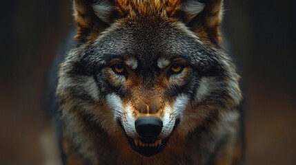 Ferocious Wolf Baring Teeth in Primal Aggression Amid Territorial Threat