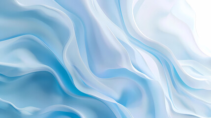 Obraz premium Abstract Azure: A minimalist design featuring flowing, ethereal waves of light blue fabric, creating an abstract and calming visual.