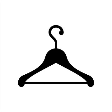 recommend clip art: Hanger black silhouette vector illustration on white background