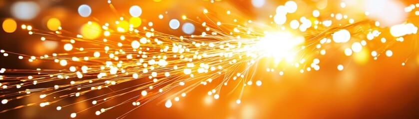 Bright Orange Sparkles and Glowing Light Background for Design