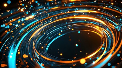 Obraz premium Colorful Swirls of Light Creating a Dynamic Circular Motion Effect