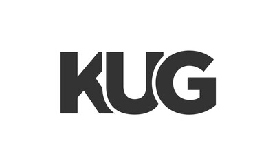 KUG logo design template with strong and modern bold text. Initial based vector logotype featuring simple and minimal typography. Trendy company identity.