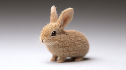 Naklejka premium Adorable Baby Bunny Rabbit Fluffy Fur Cute Pet Easter Animal