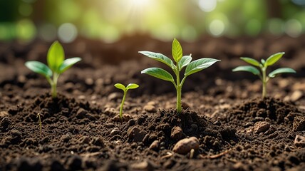 Fototapeta premium Earth Day concept. Growing green plant seeds. green environment concept.